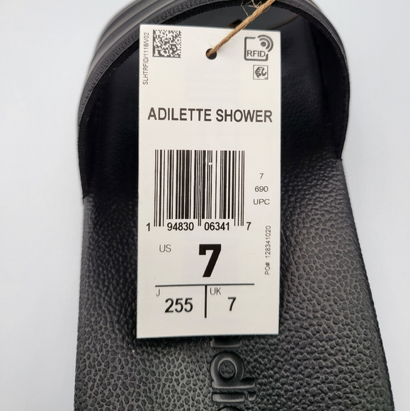 NEW Men's Adidas Shower Slides in Triple Black - Picture 8 of 11